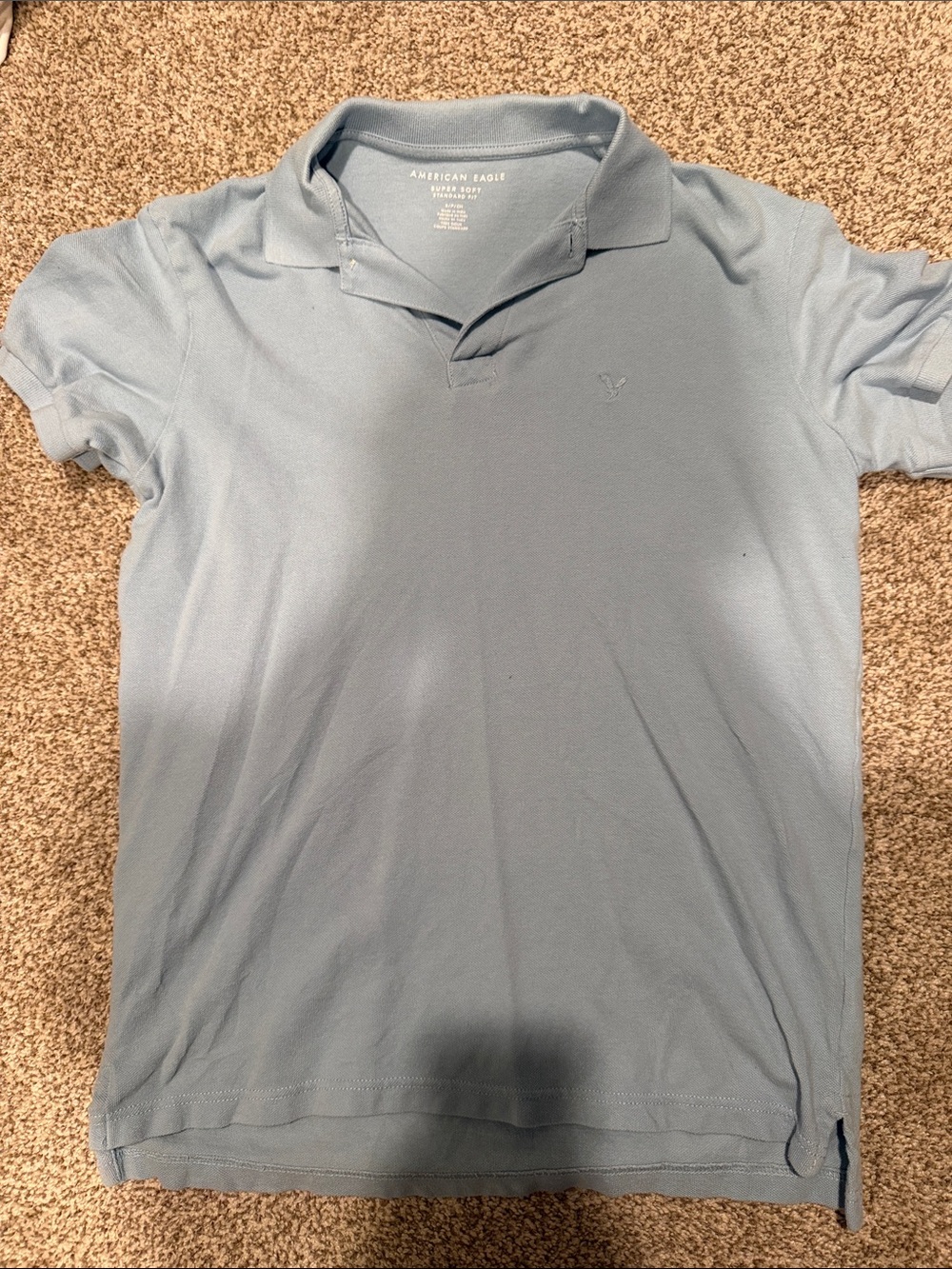 American Eagle Outfitters Pale Blue Men's Polo Shirt